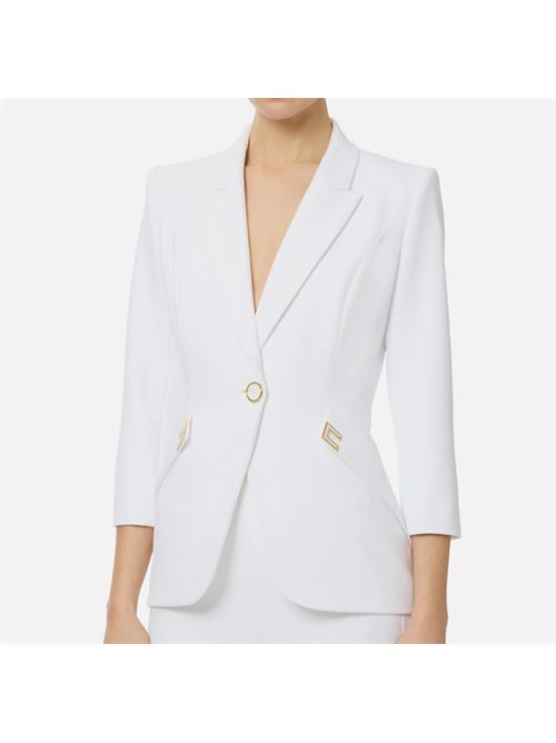 JACKET IN DOUBLE LAYER STRETCH CREPE ELISABETTA FRANCHI | GI21561E2360 avorio